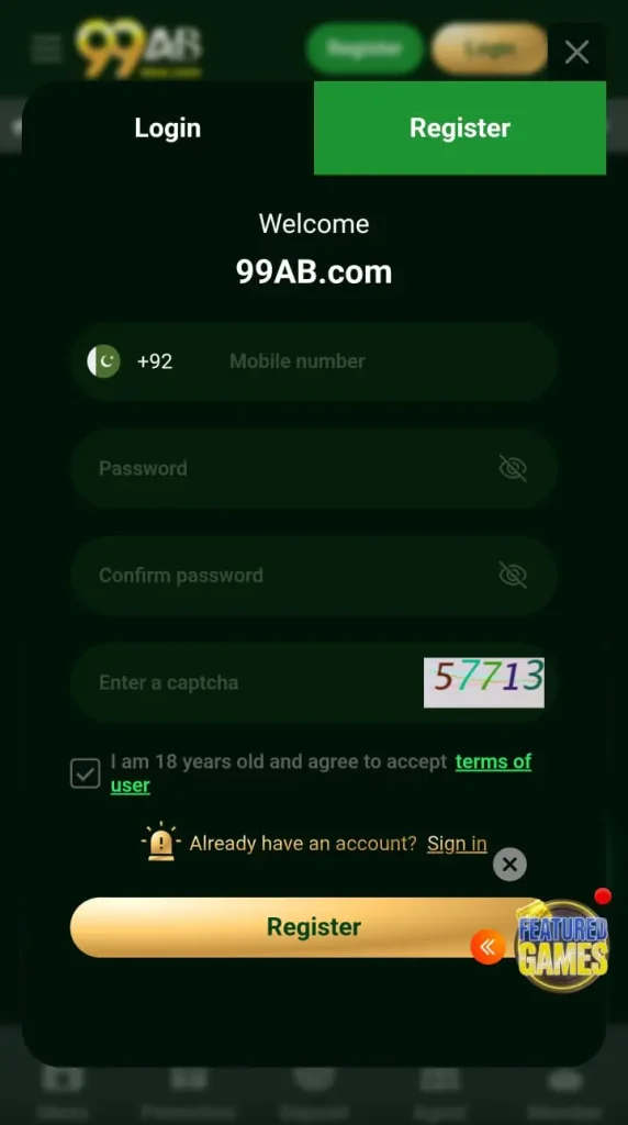 99AB game register now