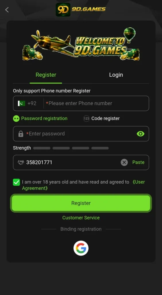 9D game register now