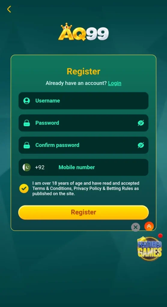 AQ99 game register now