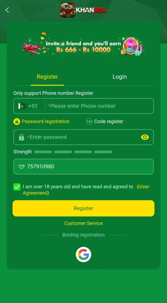 KHAN804 Game register