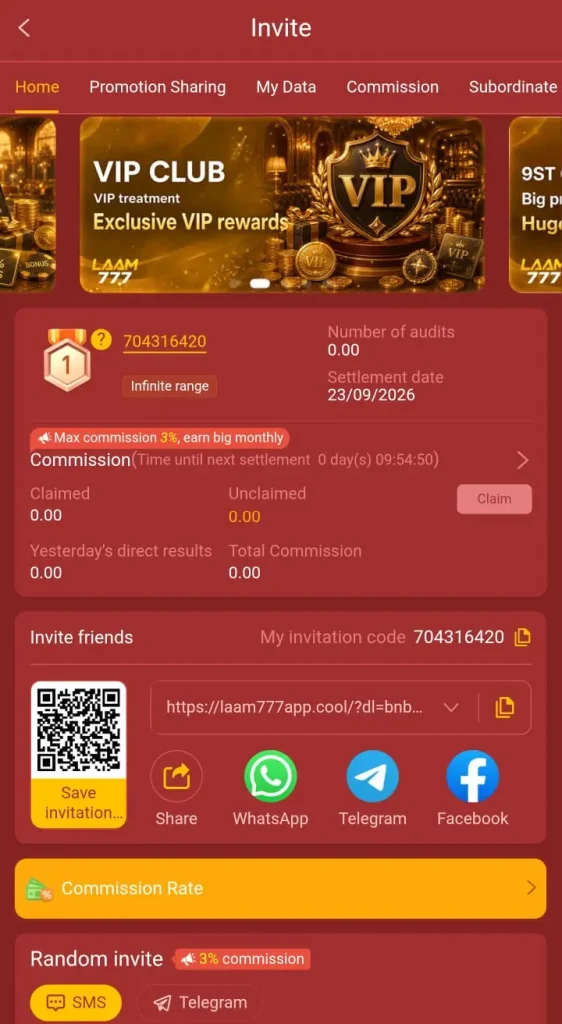 LAAM777 Game APK invite and earn