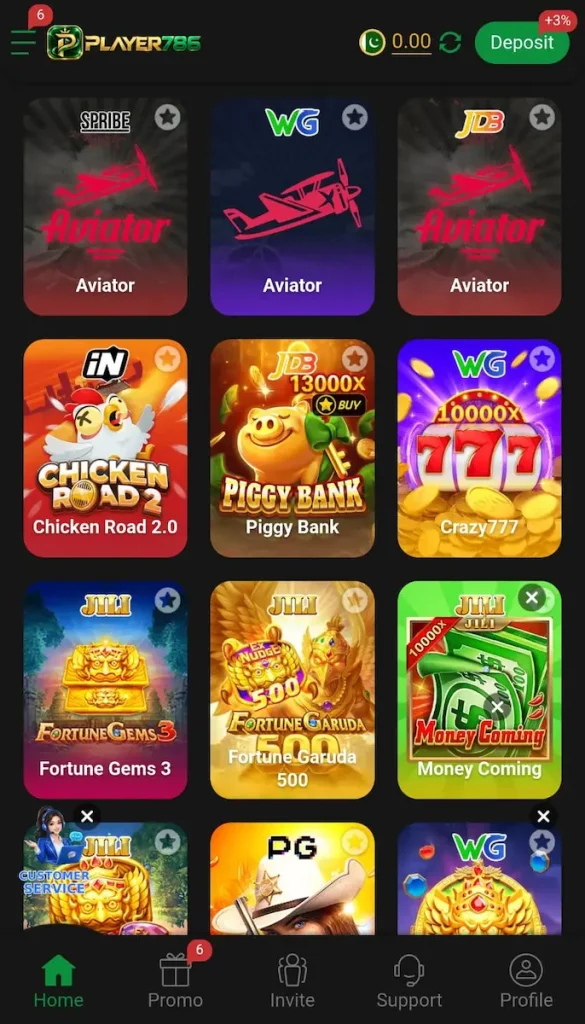 PLAYER786 game all mini games